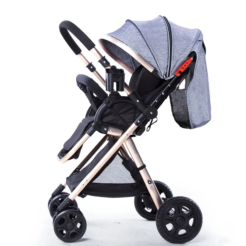 High landscape baby stroller lightweight folding four-wheeled can sit reclining two-way | Мать и