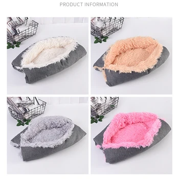 

Round Plush Dog Bed House Foldable Cozy Cat Mat Washable Warm Soft Cushion Multifunction Dual-use Dog Pad Pet Accessories
