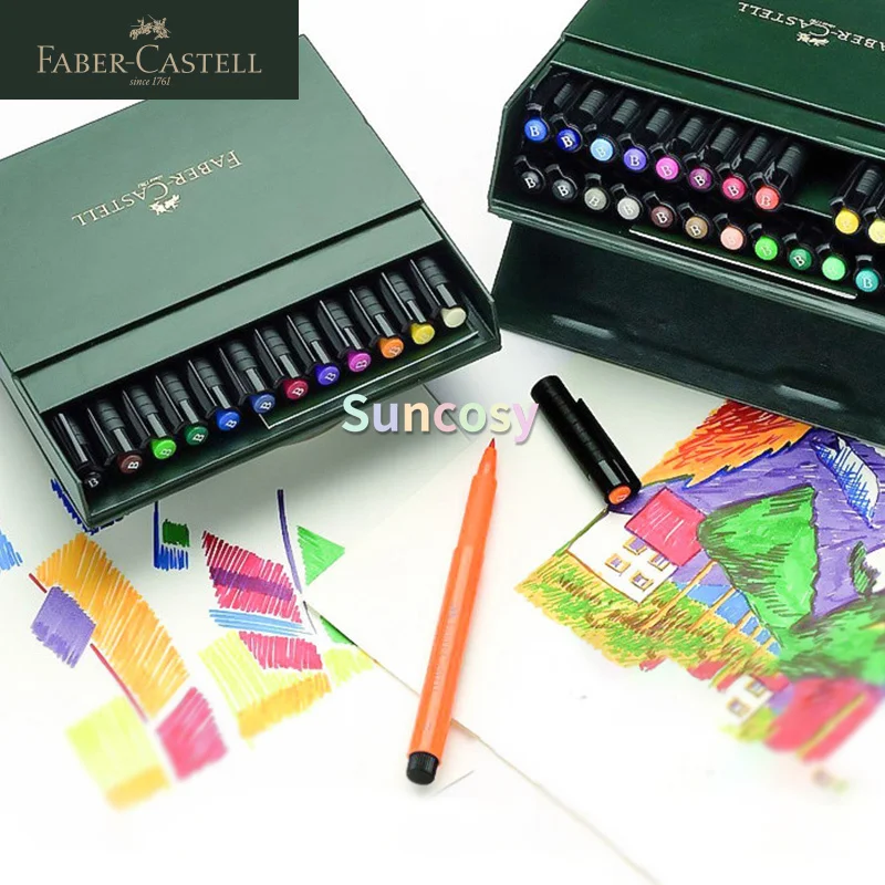 Faber-Castell PITT Artist Pens Brush Nibs, Pastel, Blue, Grey, Portrait,  Skin Tone, Pigmented Drawing Ink,lightfast & Waterproof
