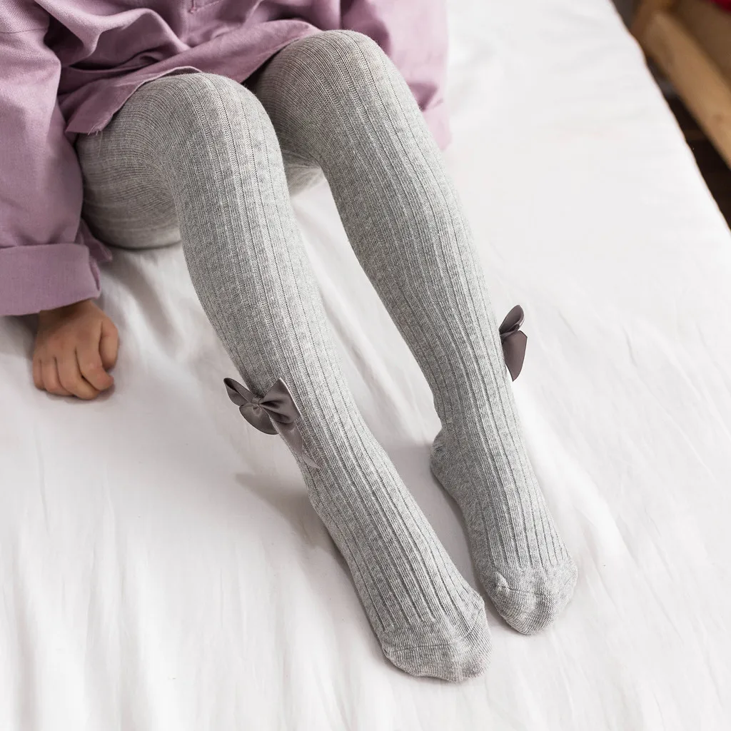 TELOTUNY носки для новорожденных девочек Детские однотонные теплые гольфы с бантиком, гольфы, штаны носки для младенцев Детские гольфы, 1031