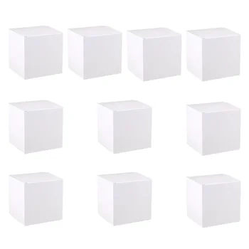 

10 pcs White Gift Boxes Folding Paper Square Practical DIY Carton Case Packaging Box for Craft Cupcake Handmade Soap