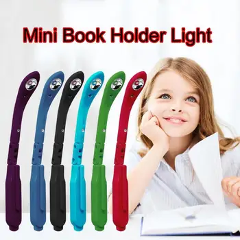 

1pc Portable Led Creative Book Lamp Mini Energy-saving Night Light With Clip Random Color Folder Lights Bendable