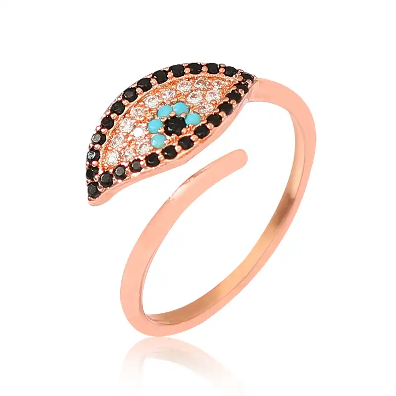 邪眼指輪女性のファッションボヘミアンインレイキュービックジルコニアリングウェディングパーティージュエリーアクセサリーギフト 指輪 Aliexpress