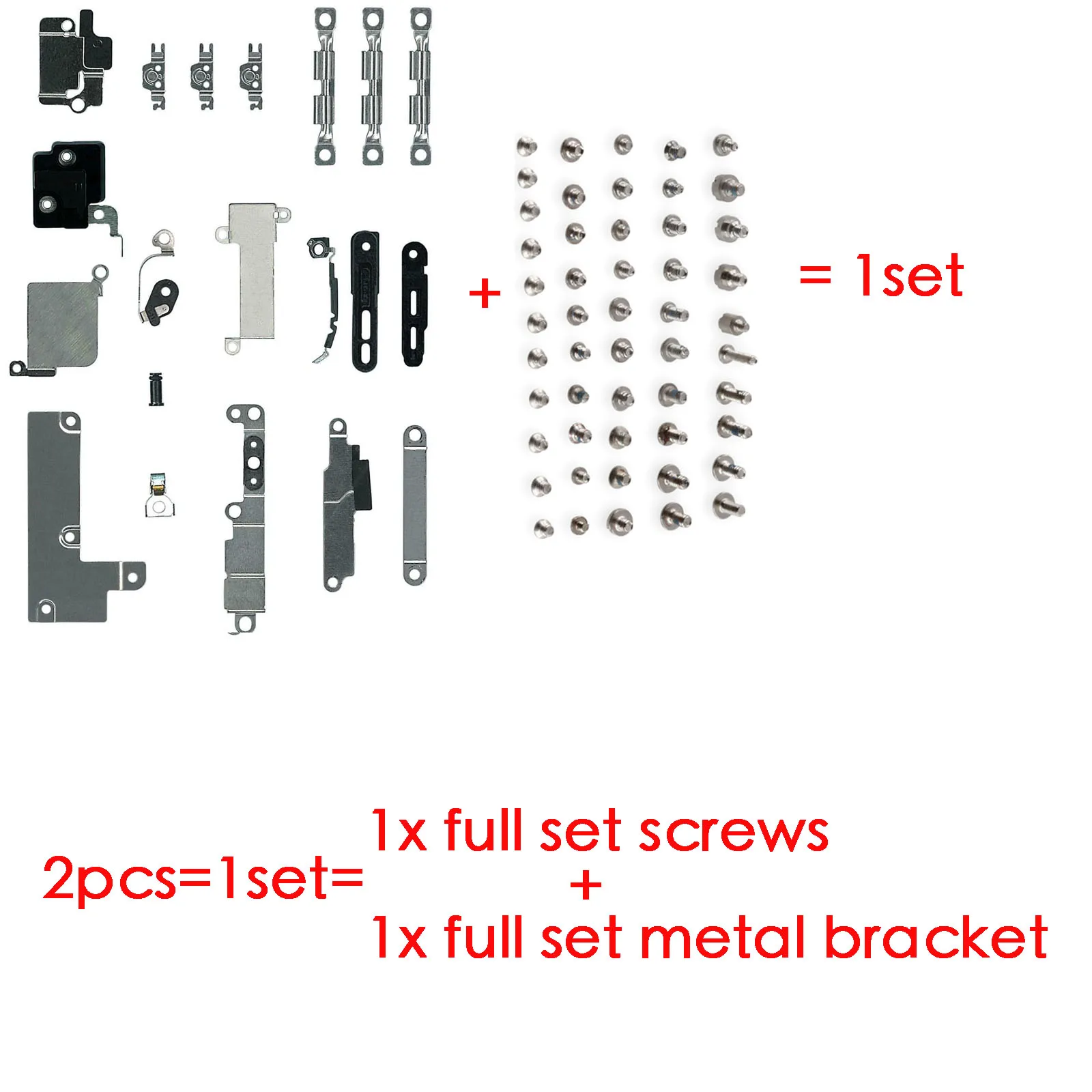Set Piccole Parti Metalliche IPhone X, Supporto Cover, Bracket OEM, Colore Argento, Per A1865 A1901 A1902
