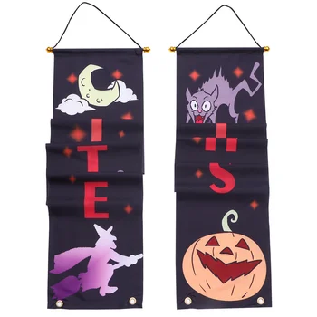 

1 Pair Halloween Themed Door Couplet Interesting Scene Decoration for Shop