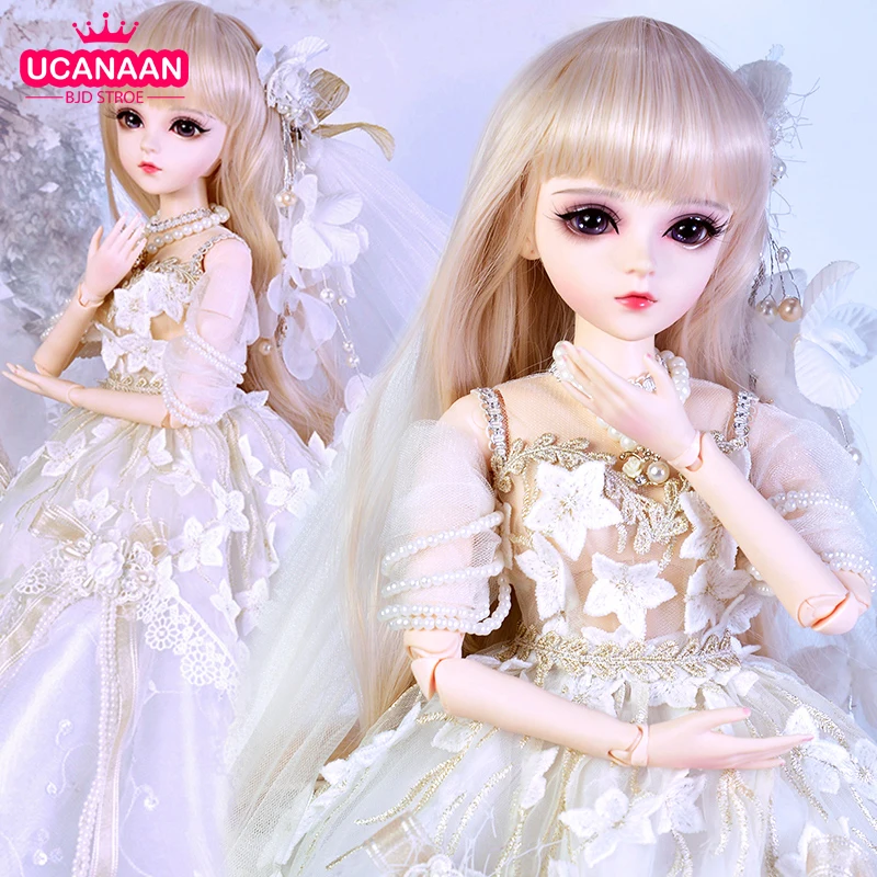 UCanaan 1/3 BJD Doll 60CM 18 Ball Jointed Dolls With Outfits Palace Maxi Dress Wig Shoes Makeup Toys Gifts For Girls Collection