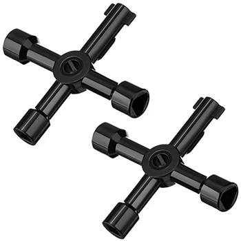 

2 Pack 4-Way Multi-Functional Utilities Key for Electric Water Gas Meter Box Cupboard Cabinet Opening Key