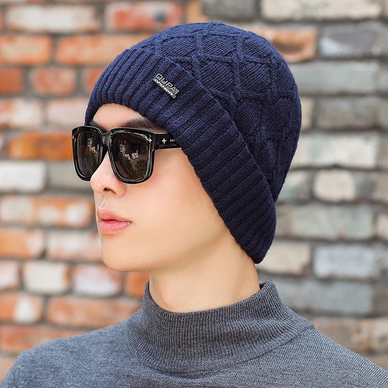 01 Зимняя шапка Skullies Beanies шапки зимние шапки для мужчин женский шерстяной шарф головные уборы, Балаклава маска Knitted шапка вязаная - Цвет: 01
