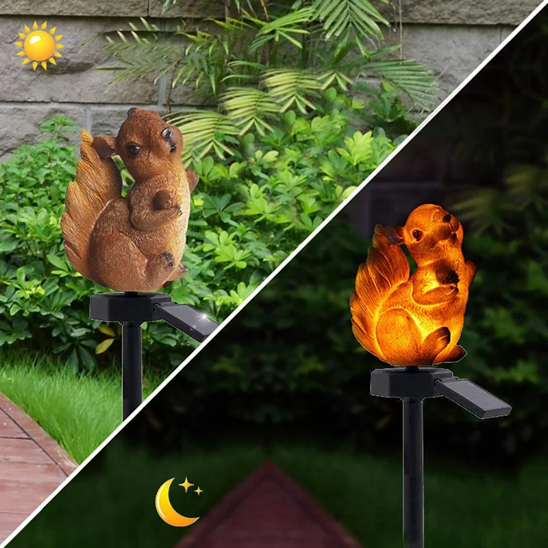 Solar Lawn Squirrel Light,Solar Pathway Lights Solar Garden Lights Outdoor Solar Landscape Lights for Lawn, Patio, Yard, Walkway