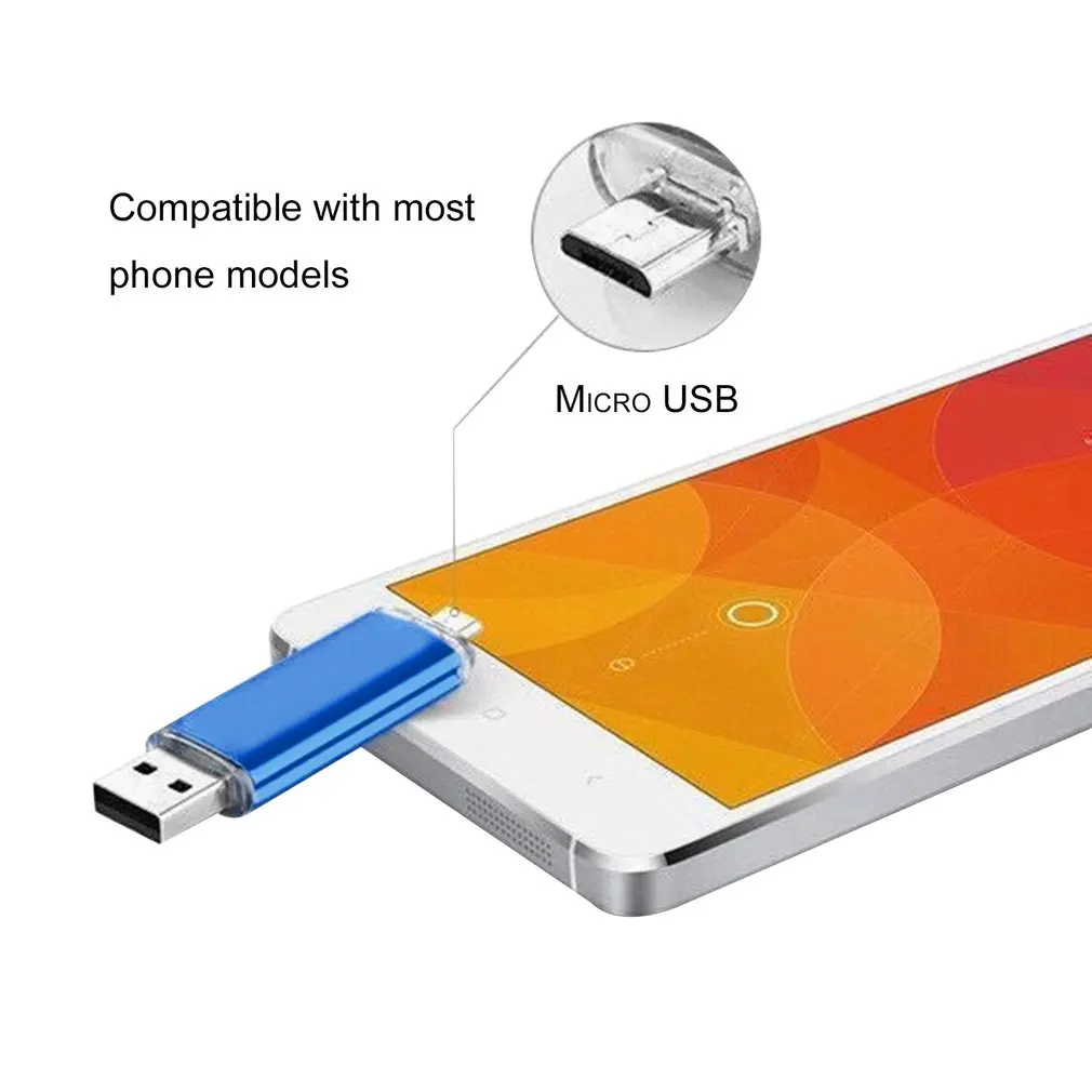Универсальный USB флеш-накопитель USB2.0 для мобильного телефона, USB флеш-накопитель из алюминиевого сплава, USB флеш-накопитель, u-диск для смартфона, компьютера