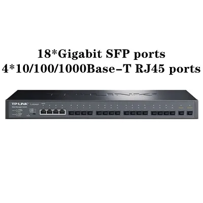 

TP-LINK Full Gigabit Web Network Management Switch TL-SG2422F 18 Gigabit SFP ports 4 10/100/1000Base-T RJ45 ports VLAN QoS