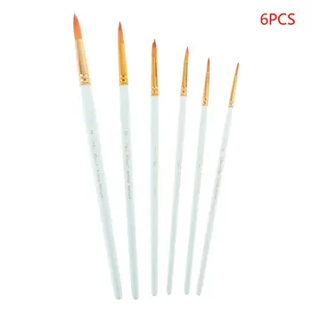 

6pcs Spike Painting Brushes Nylon Hair Watercolor Gouache Paint Brush Fine Tip