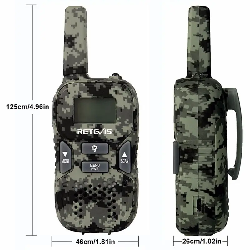 RETEVIS 2 шт RT33 мини рация для детей Hf Радио 0,5 Вт PMR FRS/GMRS 8/22CH VOX PTT фонарик ЖК-дисплей PMR446 подарок