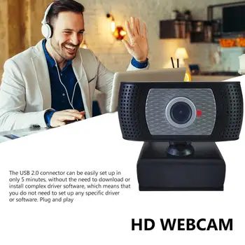 

Mini Rotatable HD 720P Webcam Computer PC Web Camera with Microphone Cameras For Live Broadcast Video Calling Conference Work