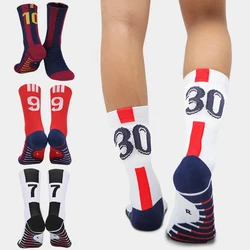Non-Slip Towel Bottom Tube Soccer Socks Paris Number 30 7 High Qality Adult Football Outdoor Jog Running Cycling Sports Socks