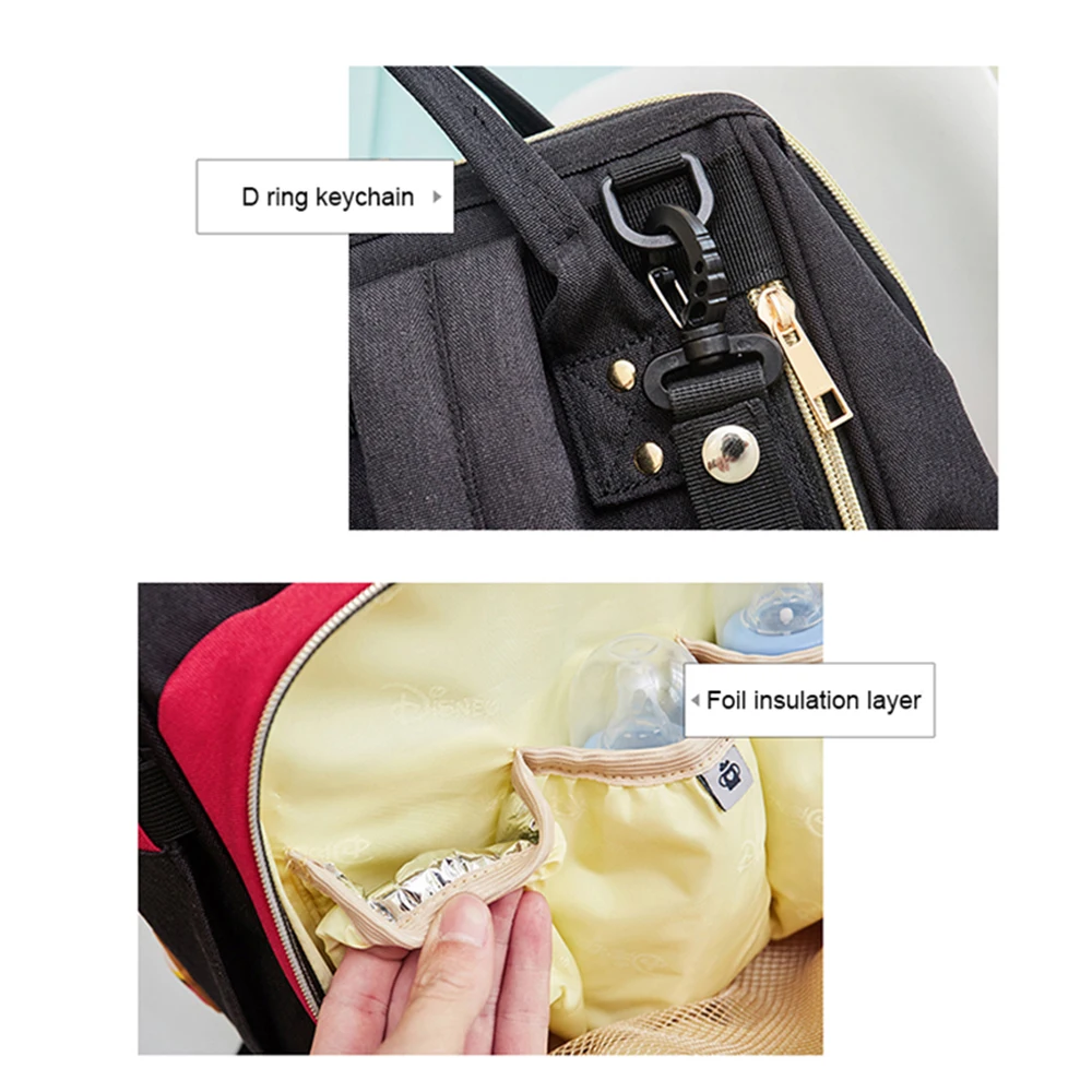 Disney Diaper Bag Backpack Baby Bags for Mom Wet Bag Fashion Mummy Maternity Diaper Organizer USB Travel Boy Girl Bags Pram