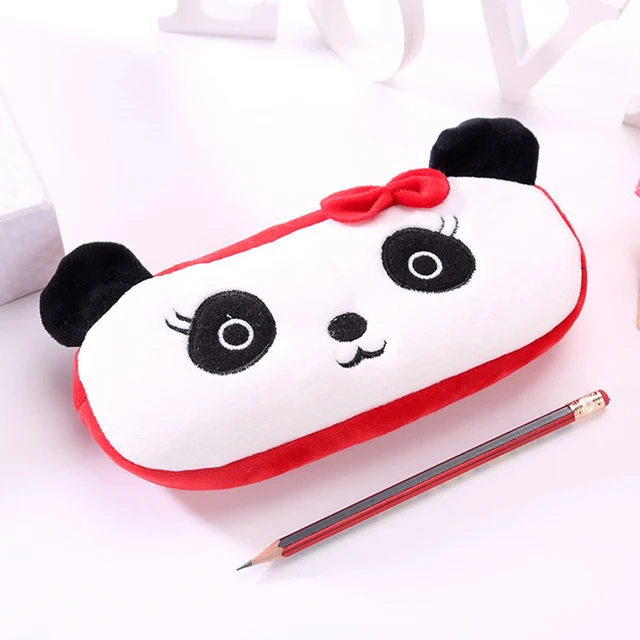 FUDEAM Soft Plush Cartoon Women Long Coin Purse Cute Zipper Girl School Stationery Pencil Case Usb Cable Storage Bag Key Wallet Panda