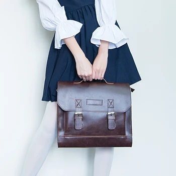 

Business British Women Briefcase College Messenger Bag 14 Inch Laptop Document Bag Female Leather Computer Portable Bags