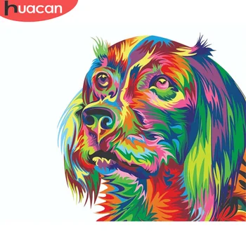 

HUACAN Paint By Number Dog Drawing On Canvas Gift DIY Pictures By Numbers Animal Kits Hand Painted Painting Art Home Decor