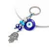 LUCKY EYE Tree Fatima Hamsa Hand Evil Eye Pendant Keychain Silver Color Ring Key Chain Car Keyring for Women Men Jewelry BE29 ► Photo 3/6