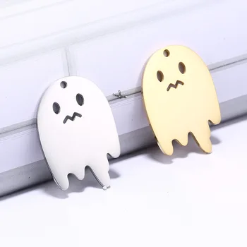 

Stainless Steel Hollow Ghost Pendant 22*31mm Steel/gold Color Charm for Necklace Bracelet Handmade High Polish DIY Accessories