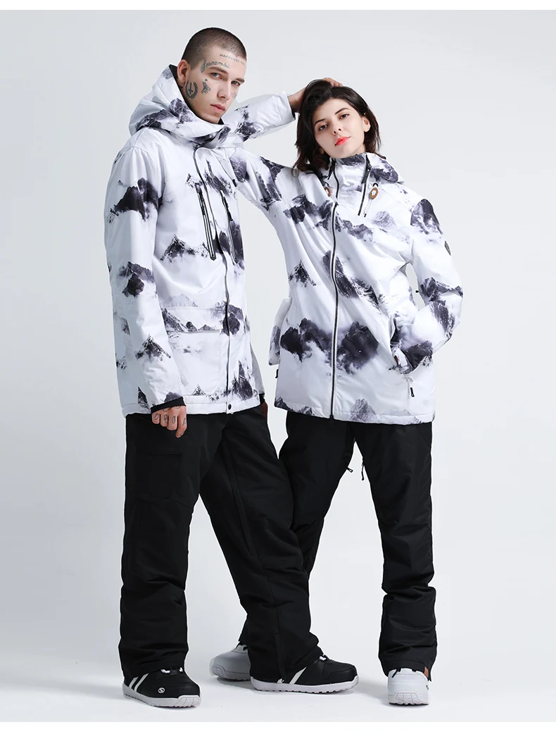 Зимний женский и мужской лыжный костюм GSOU куртка для сноуборда штаны лыжная