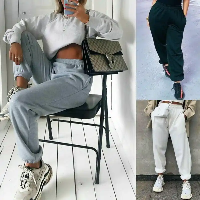 baggy trousers with elasticated ankles