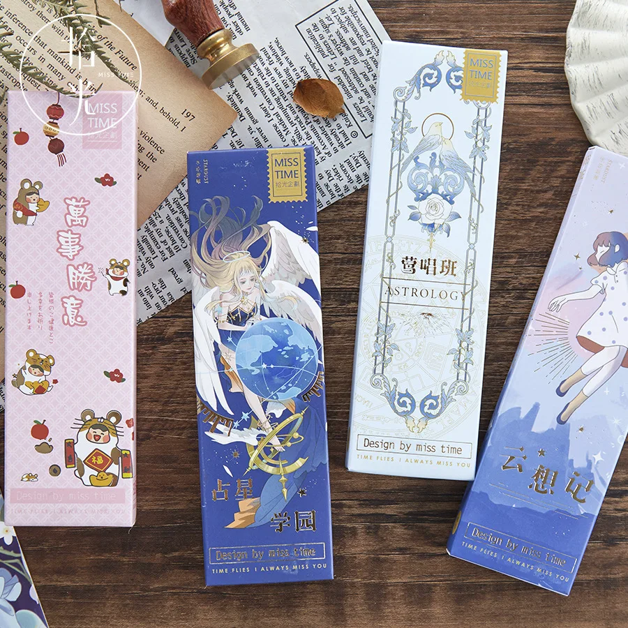 

30 Pcs/Set Astrology College Series Paper Bookmark INS Style Cloud Landscape Book Holder Page Markers Gift Stationery