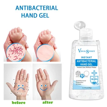 

Nano Silver Ion Antibacterial Hand Sanitizer Gel Non-Water Wipe Out Bacteria Disinfection Travel Portable Outdoor Cleansing 30ml