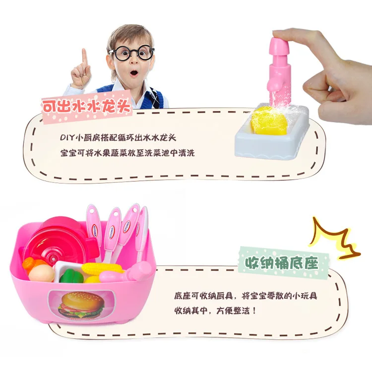 Детский игровой домик, кухонная игрушка 1-2-3 лет, для девочек и мальчиков, кухонная утварь, модель мини-посуда