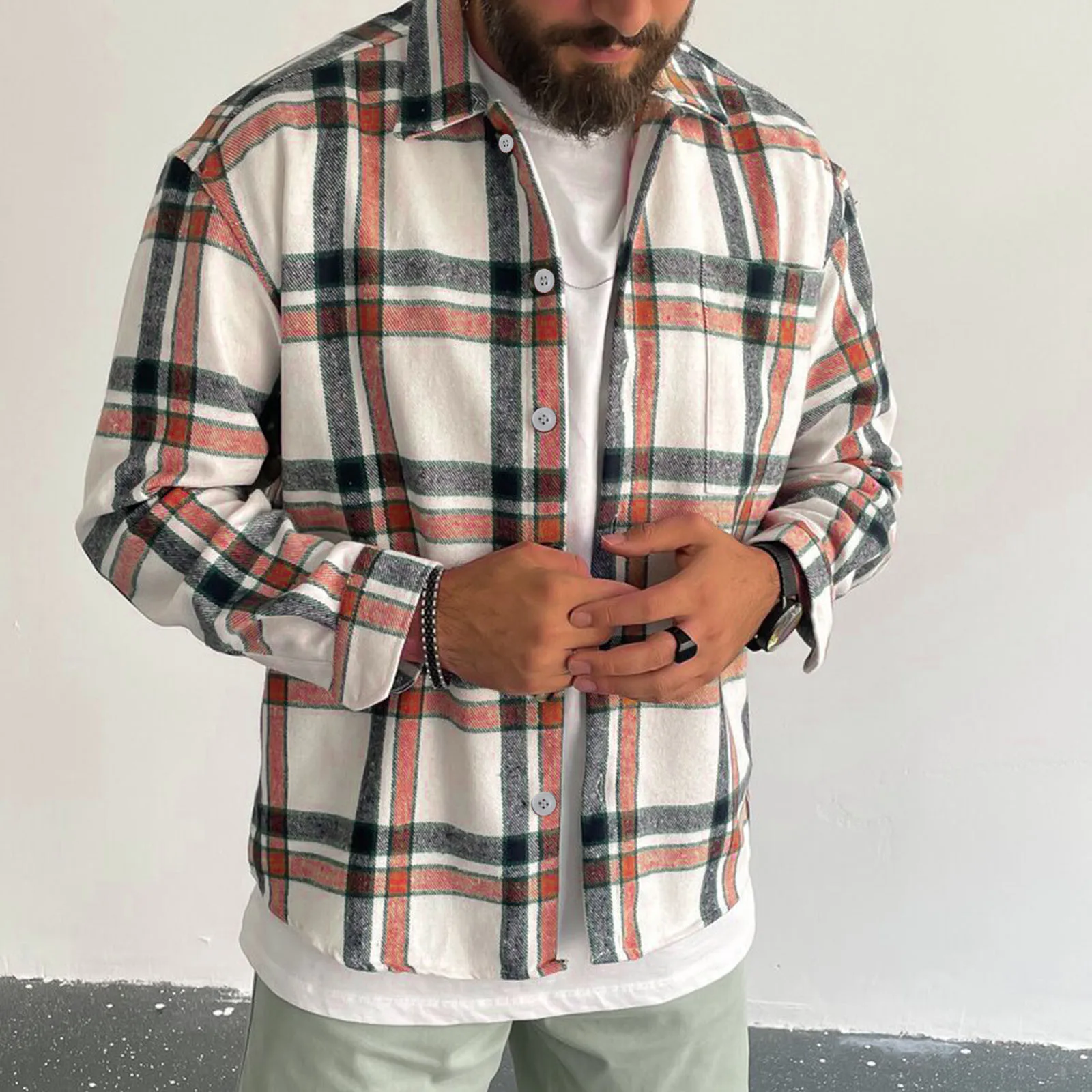 Camisa a cuadros para hombre, camisas, chaquetas, abrigo informal, marca  Vintage, ropa de calle a la moda - AliExpress Ropa de hombre