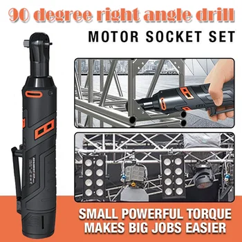 

New Hot Motor Power Socket Set Electric Wrench 90 Degree Rechargeable Ratchet Large Torque Capacity Wrench SMD66