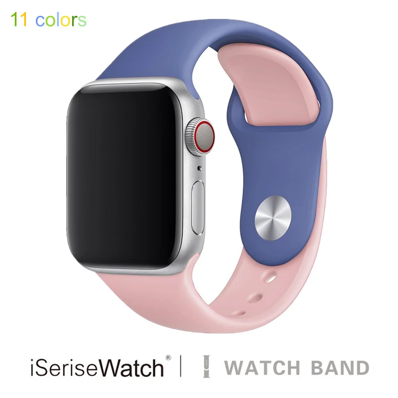 

Silicone Sport Strap for Apple watch band 4 5 44mm 40mm Dual Color Band Bracelet for iWatch series 3 2 1 42mm 38mm accessories