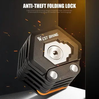 

Foldable Bike Lock With 3 Keys Hamburg-Lock Alloy Anti-Theft Strong Security Bicycle Folding Lock Mount Bracket Bike Chain Lock