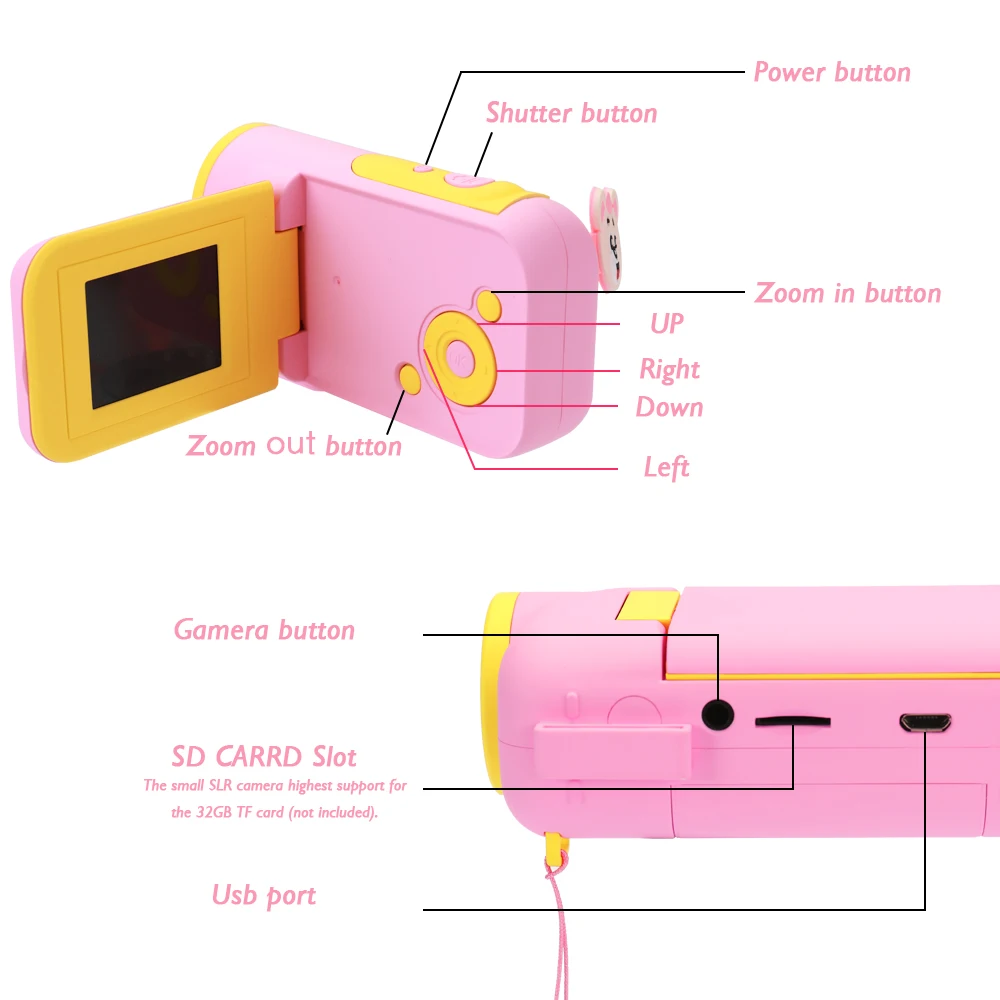Full Color Mini Digital Camera for Children Kids Baby Cute Camcorder Video Child Cam Recorder Digital Camcorder