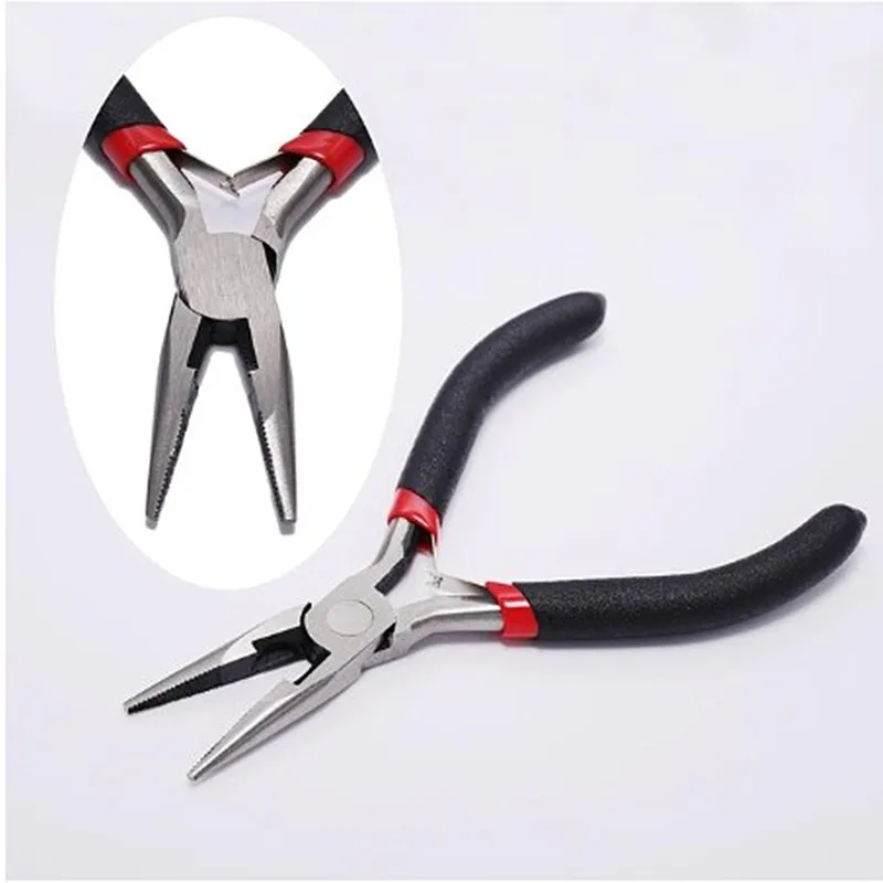 Alicates de punta redonda de acero endurecido al carbono Ferronickel alicates de joyeria herramientas de equipamiento de bricola - Цвет: Pliers - Toothed