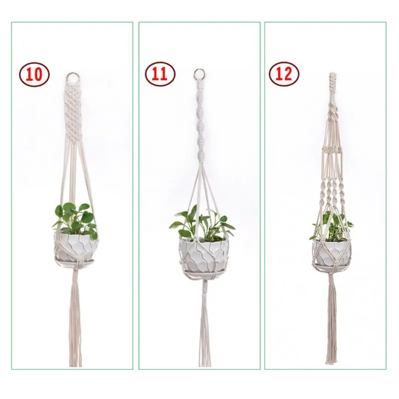 3pcs/set Handmade Macrame Plant Hanger Indoor Outdoor Rope Hanging Basket Net