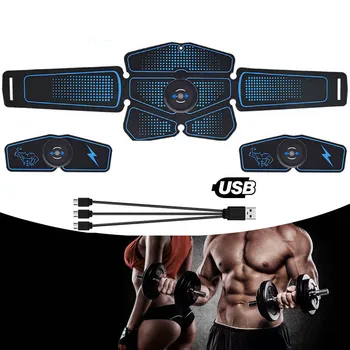 

Easy Operate USB Charging Exerciser Home Belt Massage Abdominal Muscle Stimulator Fitness Effective Trainer Fat Burning Body Gym