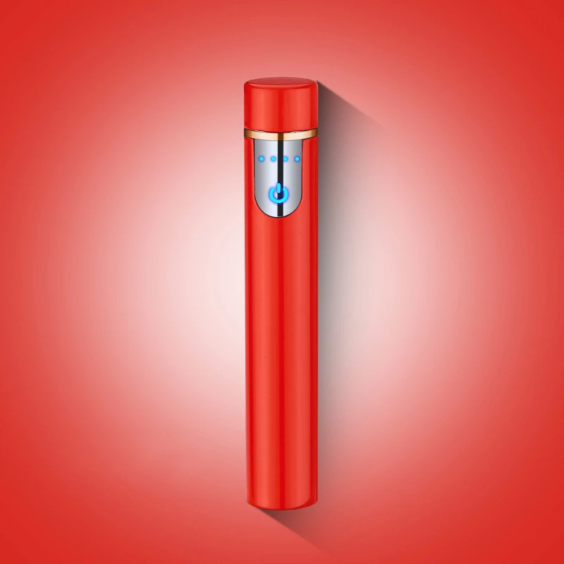 Red Мини вольфрамовый турбо прикуриватель USB перезаряжаемая электронная дуговая Зажигалка пальчиковые индукционные Плазменные импульсные зажигалки Подарки - Цвет: Red