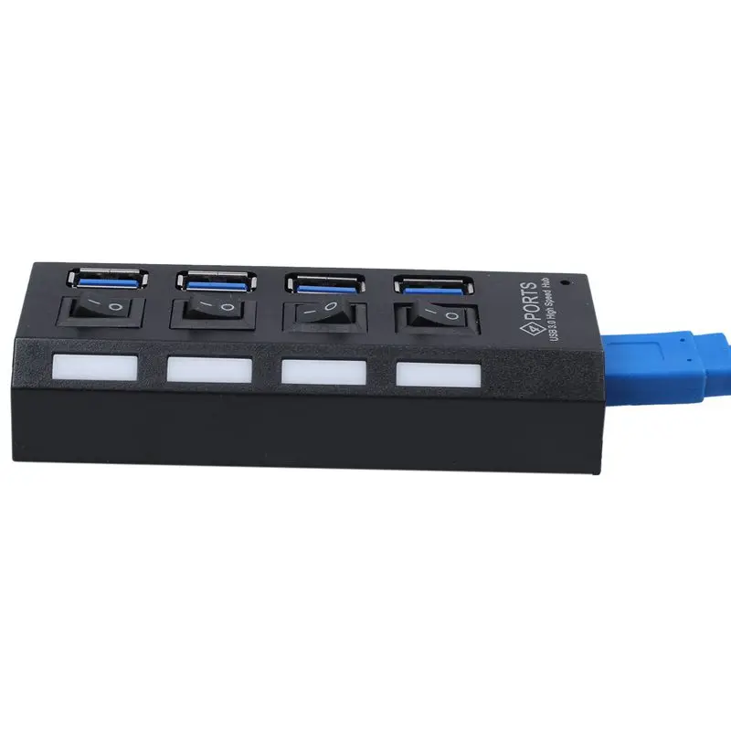 USB 3,0 концентратор 4 порта Супер скорость 5 Гбит/с 4-портовый USB 3,0 Windows Mac OS Linux ПК ноутбук-черный