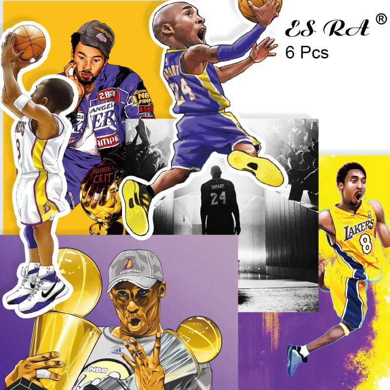 

5 Pcs/Set Lugguage Stickers Basketball Stars Kobe Bean Bryant Decal Pegatinas for Boys Laptop Fridge Skateboard Pitcher Guitar