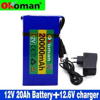 

High Quality Super Rechargeable Portable 12v 20Ah Lithium-ion Battery pack DC 12.6V 20000mAh battery With US EU Plug