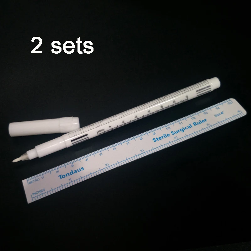 2 sets 10 комплектов, белая хирургическая татуировка бровей, маркер для кожи, ручка, инструменты, аксессуары для микроволокна, маркер для татуировки, Перманентный макияж, поставщик - Цвет: 2 sets