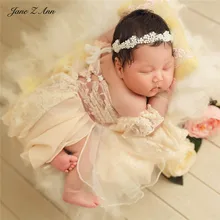 Jane Z Ann/Одежда для фотосъемки новорожденных; кружевное платье принцессы; одежда для фотосессии для маленьких девочек; повязка на голову+ платье; идея для студийной съемки