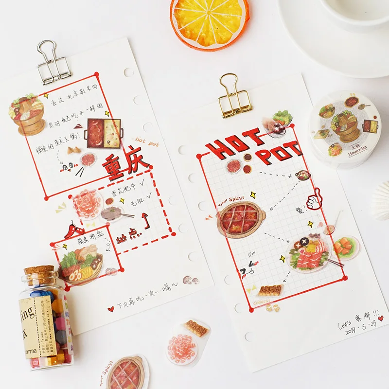 

5m Hot Pot Delicious Food Style Washi Tape Adhesive Tape DIY Scrapbooking Sticker Label Craft Masking Tape
