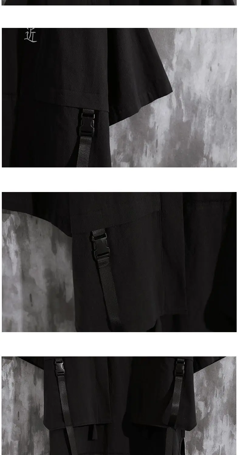 Summer Men's Haori Cardigan Kimono Shirt Samurai Japanese Clothing Robes Loose Obi Male Yukata Jacket Streetwear Asian Clothes