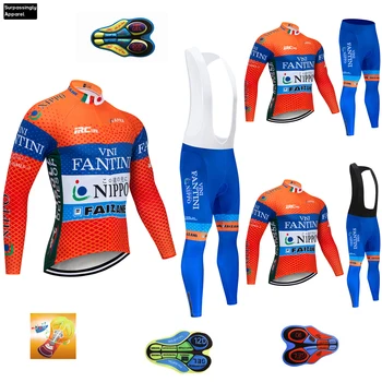

2019 Newest Orange VINI Cycling Clothing Bike Jersey Mens Bicycle Clothes Autumn Team Cycling Jersey 20D Gel Bike Pants Set