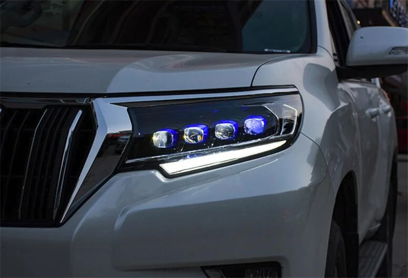 Светодиодный прожектор с 8 линзами, автомобильный Стайлинг для Land Cruiser Prado, фары, динамический сигнал поворота, светодиодный DRL