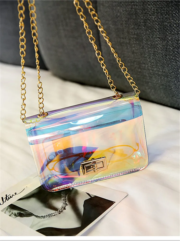 

Crossbody Bags for Women 2019 Laser Transparent Bags Fashion Women Korean Style Shoulder Bag Messenger PVC Waterproof women bag