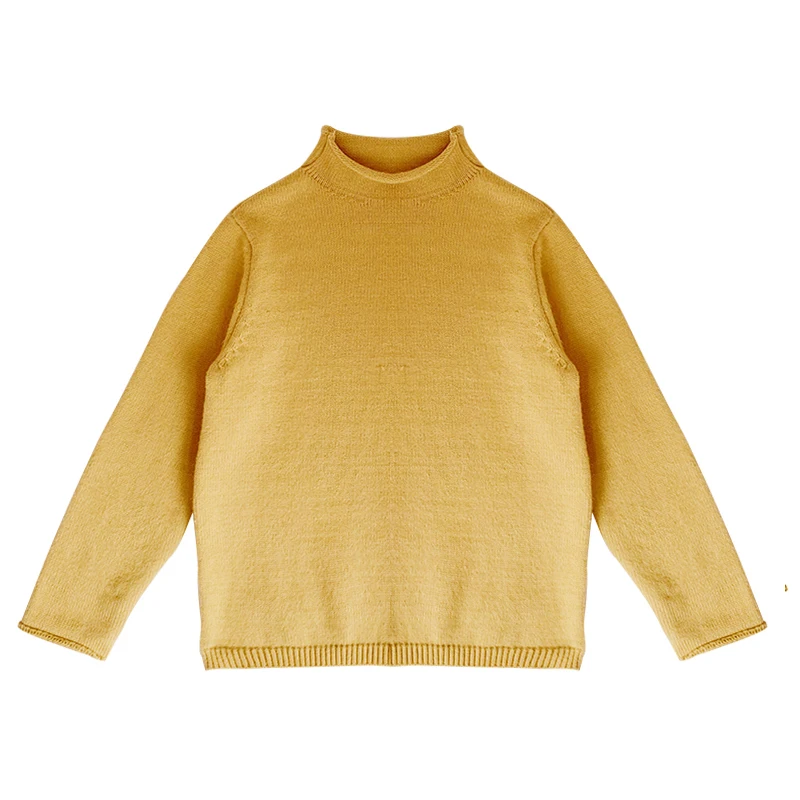 see chart baby girl autumn winter new velvet thick warm sweater children solid color long sleeve tops kids clothing - Цвет: see chart